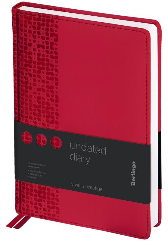 Ежедневник недатированный, А5, 160л., кожзам, Berlingo 
