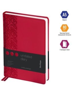 Ежедневник недатированный, А5, 160л., кожзам, Berlingo 