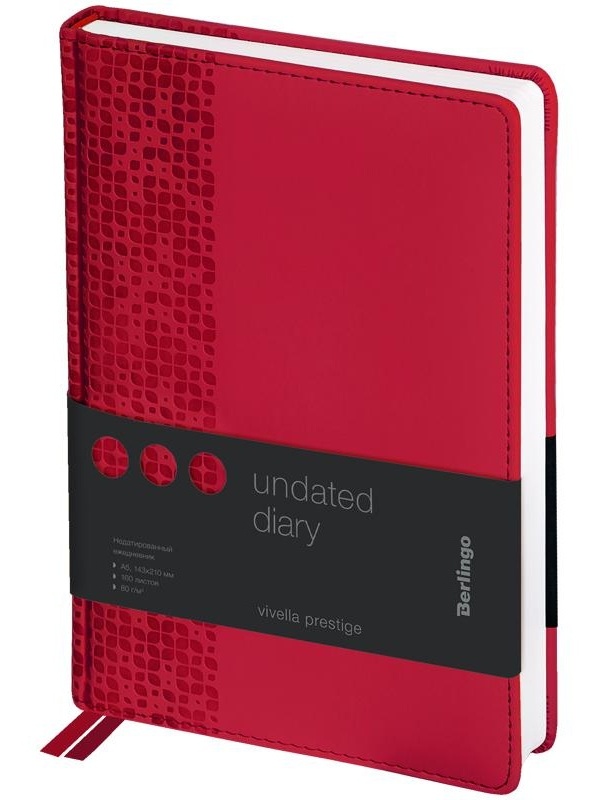 Ежедневник недатированный, А5, 160л., кожзам, Berlingo 