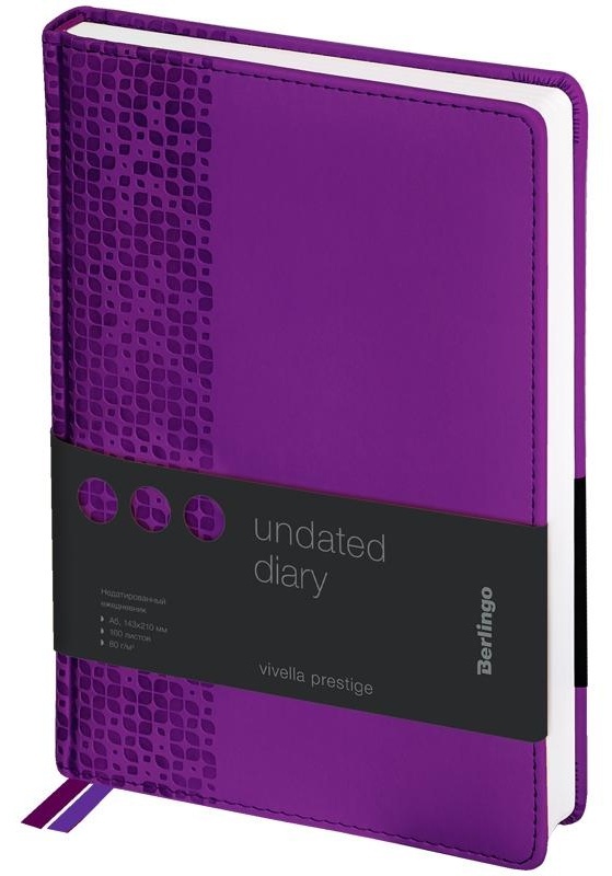 Ежедневник недатированный, А5, 160л., кожзам, Berlingo 