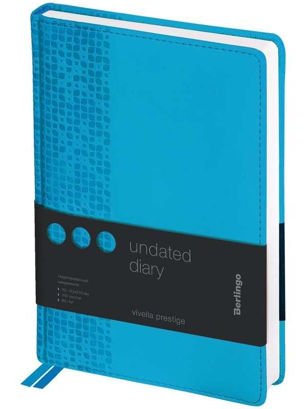 Ежедневник недатированный, А5, 160л., кожзам, Berlingo 