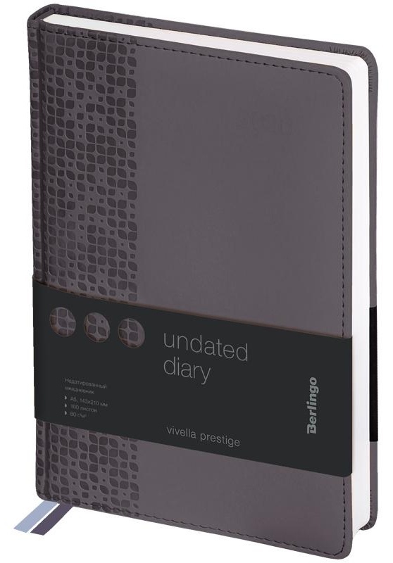 Ежедневник недатированный, А5, 160л., кожзам, Berlingo 