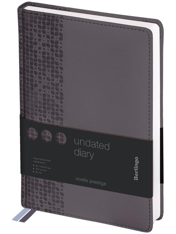 Ежедневник недатированный, А5, 160л., кожзам, Berlingo 
