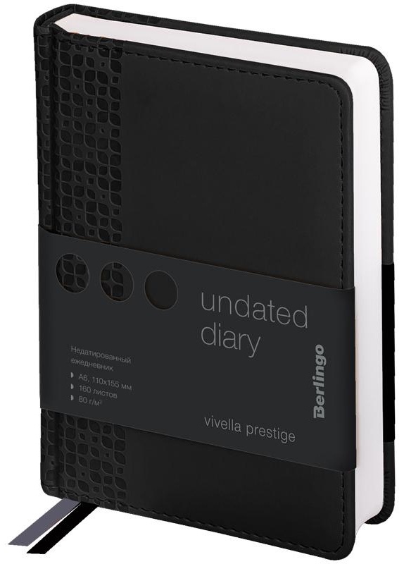Ежедневник недатированный, А6, 160л., кожзам, Berlingo 