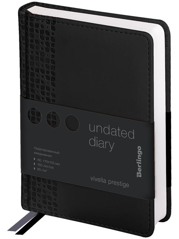 Ежедневник недатированный, А6, 160л., кожзам, Berlingo 
