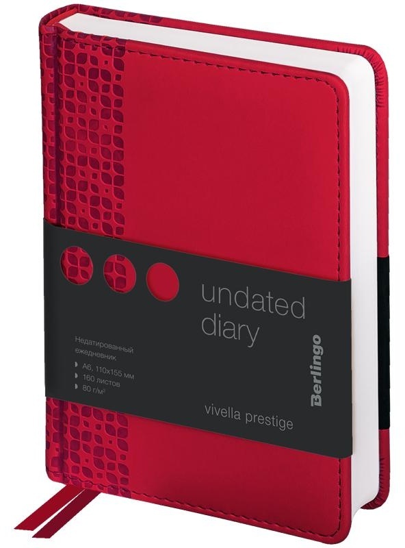 Ежедневник недатированный, А6, 160л., кожзам, Berlingo 