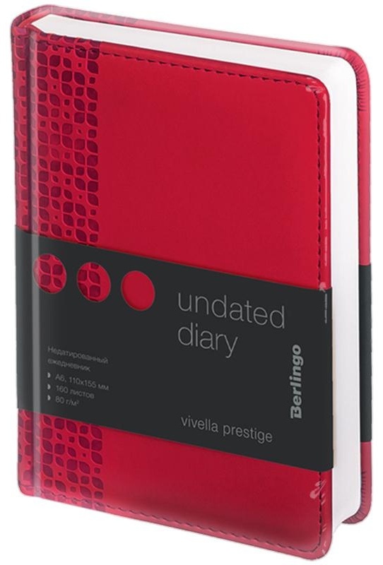 Ежедневник недатированный, А6, 160л., кожзам, Berlingo 