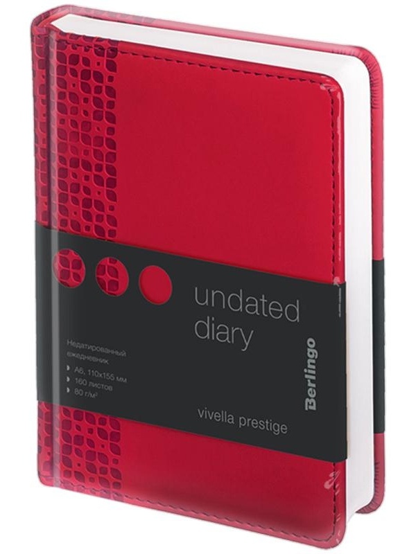 Ежедневник недатированный, А6, 160л., кожзам, Berlingo 