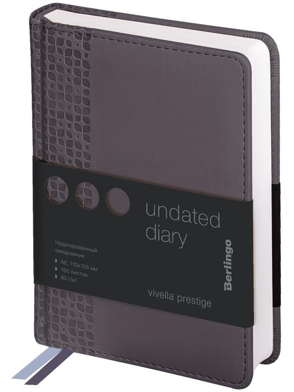 Ежедневник недатированный, А6, 160л., кожзам, Berlingo 