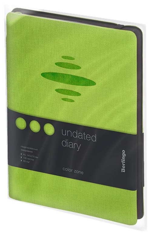 Ежедневник недатированный, А5, 136л., кожзам, Berlingo 