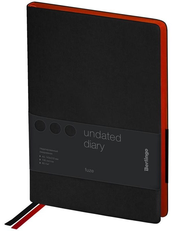 Ежедневник недатированный, А5, 136л., кожзам, Berlingo 