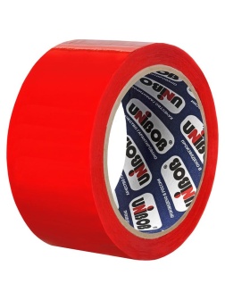 Клейкая лента упаковочная Unibob, 48мм*66м, 45мкм, красная