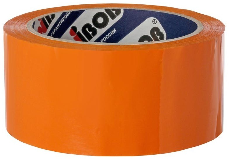 Клейкая лента упаковочная Unibob, 48мм*66м, 45мкм, оранжевая