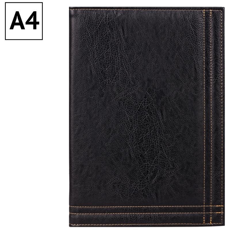 Папка адресная OfficeSpace, А4, кожзам, с отстрочкой, черный