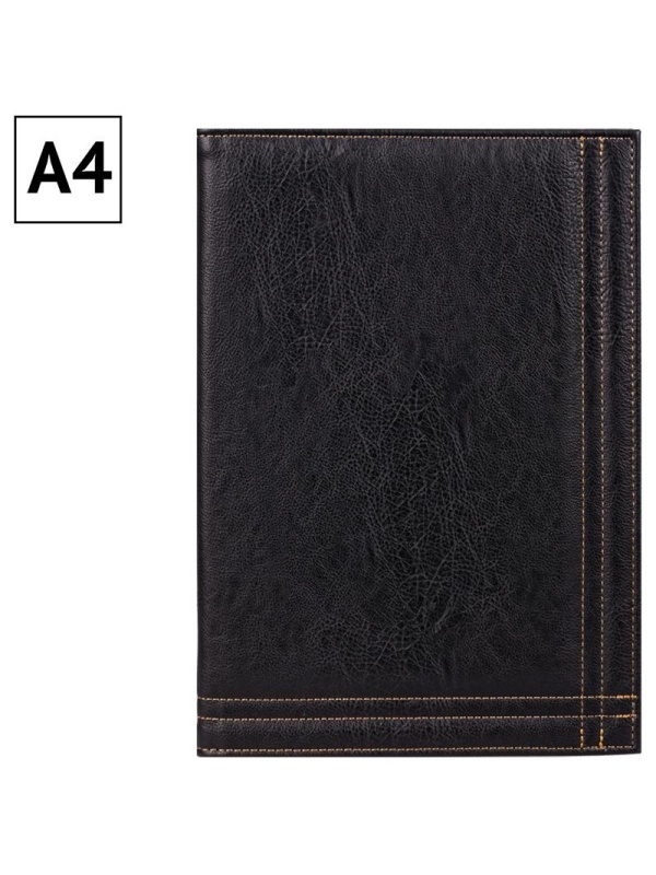 Папка адресная OfficeSpace, А4, кожзам, с отстрочкой, черный