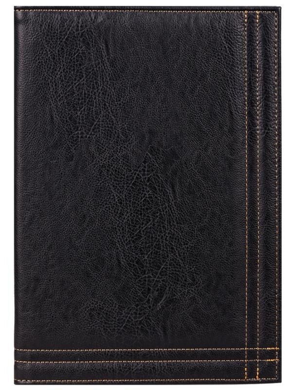 Папка адресная OfficeSpace, А4, кожзам, с отстрочкой, черный