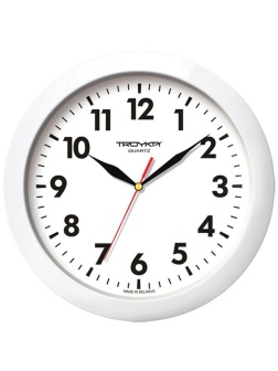 Часы настенные ход плавный, Troyka 11110118, круглые, 29*29*3,5, белая рамка