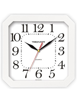 Часы настенные ход плавный, Troyka 31310316, квадратные, 29*29*3,5, белая рамка