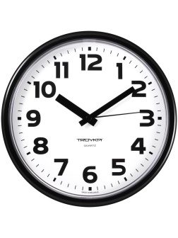 Часы настенные ход плавный, Troyka 91900945, круглые, 23*23*3,5, черная рамка