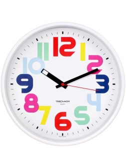 Часы настенные ход плавный, Troyka 77771712, круглые, 30*30*5, белая рамка