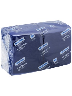 Салфетки бумажные OfficeClean Professional, 1 слойн., 24*24см, синие, 400шт.