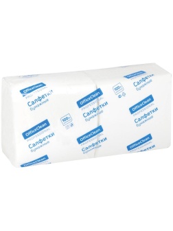 Салфетки бумажные OfficeClean Professional, 1 слойн., 33*33см, белые, 250шт.