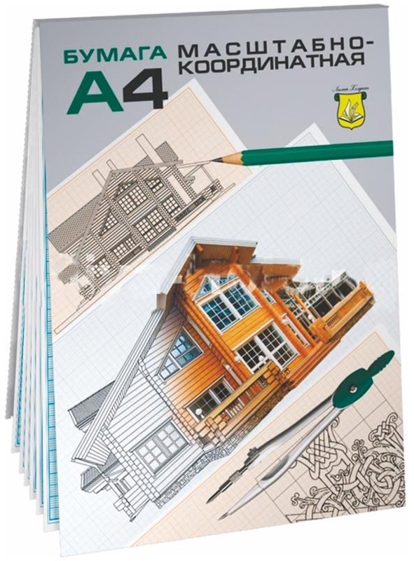 Бумага масштабно-координатная Лилия Холдинг, А4 20л., голубая, в планшете