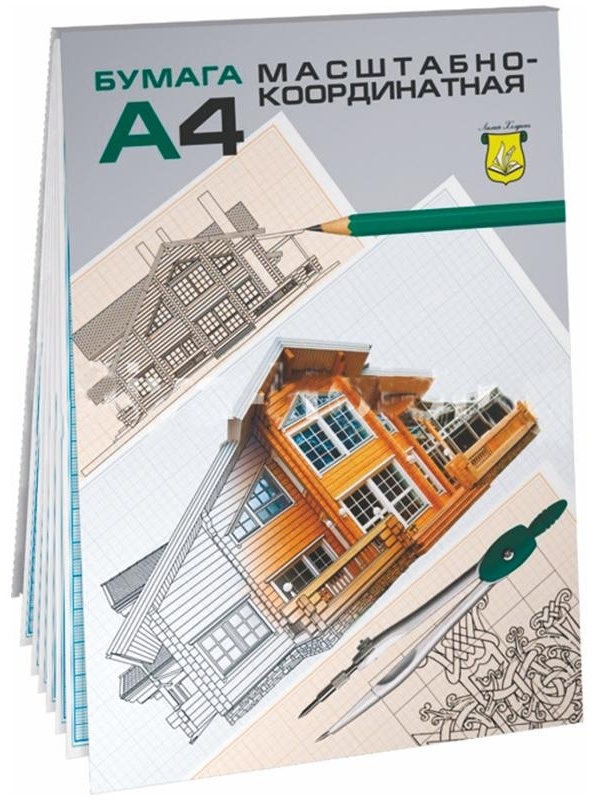 Бумага масштабно-координатная Лилия Холдинг, А4 20л., голубая, в планшете