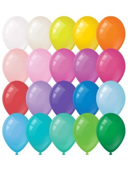 Воздушные шары,  100шт., М12/30см, MESHU, пастель, 20 цветов ассорти