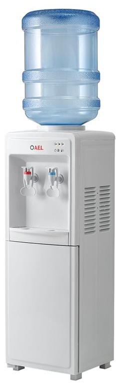 Кулер для воды напольный AEL LD-AEL-718C, нагрев/охлаждение электрон., со шкафом, белый