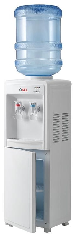 Кулер для воды напольный AEL LD-AEL-718C, нагрев/охлаждение электрон., со шкафом, белый