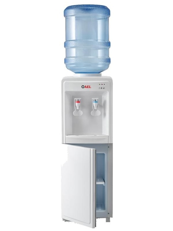 Кулер для воды напольный AEL LD-AEL-718C, нагрев/охлаждение электрон., со шкафом, белый