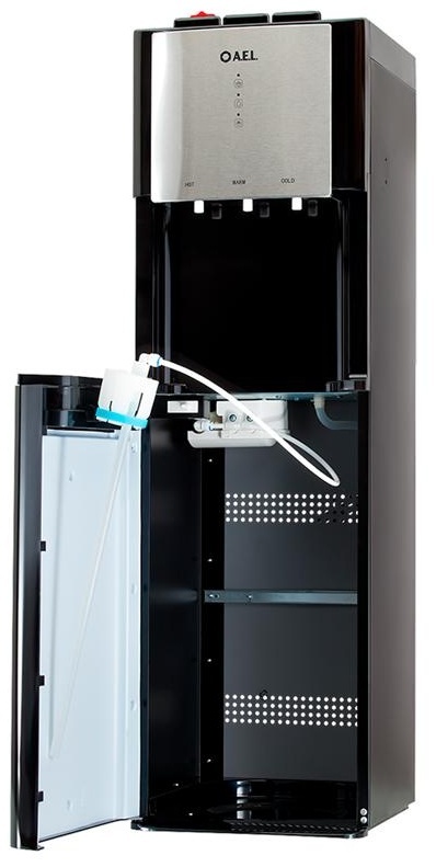 Кулер для воды напольный AEL LD-AEL-811a, нагрев/охлаждение электрон., нижняя загрузка бутыли, черный