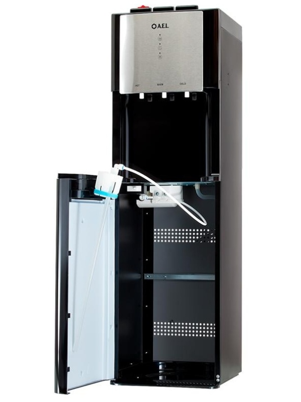 Кулер для воды напольный AEL LD-AEL-811a, нагрев/охлаждение электрон., нижняя загрузка бутыли, черный