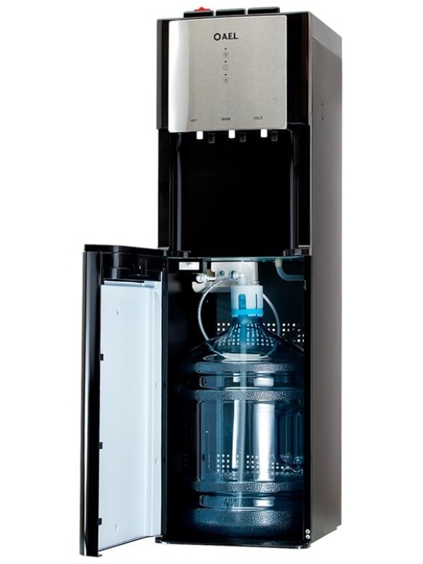 Кулер для воды напольный AEL LD-AEL-811a, нагрев/охлаждение электрон., нижняя загрузка бутыли, черный