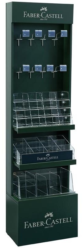 Стойка Faber-Castell деревянная с пластиковыми дисплеями, В 1800* Ш 500 *Г 300