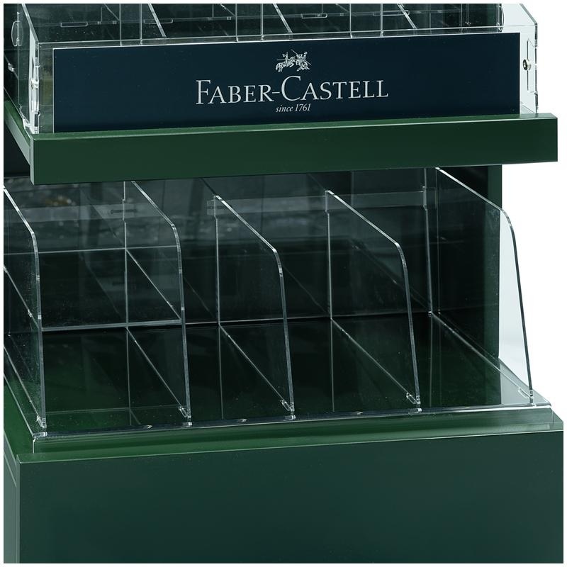 Стойка Faber-Castell деревянная с пластиковыми дисплеями, В 1800* Ш 500 *Г 300