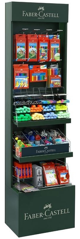 Стойка Faber-Castell деревянная с пластиковыми дисплеями, В 1800* Ш 500 *Г 300