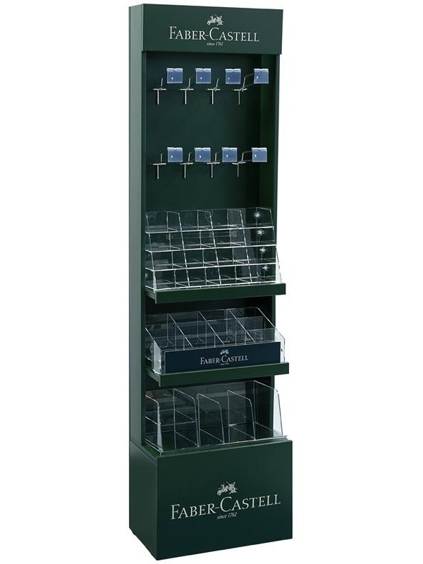 Стойка Faber-Castell деревянная с пластиковыми дисплеями, В 1800* Ш 500 *Г 300
