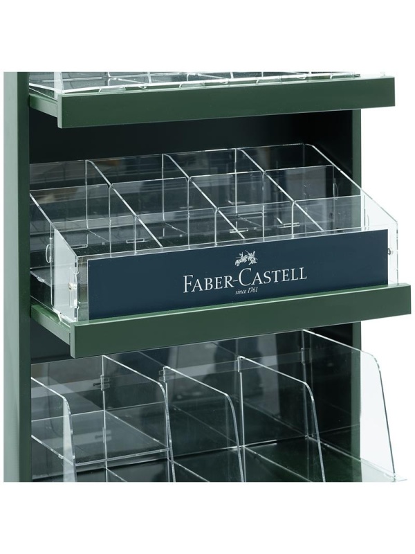 Стойка Faber-Castell деревянная с пластиковыми дисплеями, В 1800* Ш 500 *Г 300