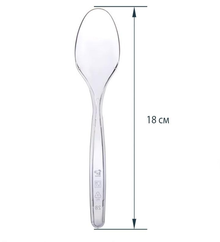 Ложки одноразовые столовые OfficeClean, набор 48шт., ПС, прозрачные, 18см