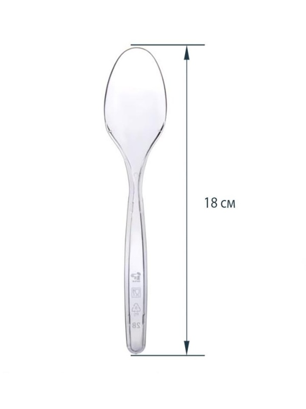 Ложки одноразовые столовые OfficeClean, набор 48шт., ПС, прозрачные, 18см