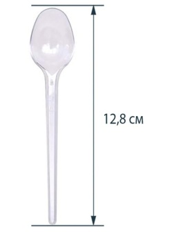 Ложки одноразовые чайные OfficeClean, набор 48шт., ПС, прозрачные, 12,8см