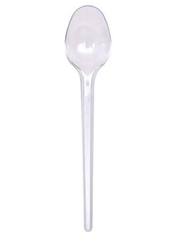 Ложки одноразовые чайные OfficeClean, набор 48шт., ПС, прозрачные, 12,8см