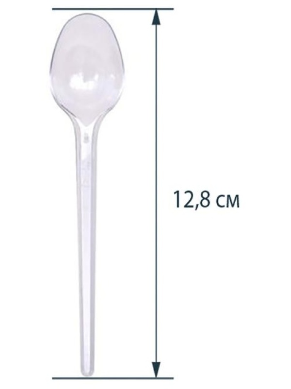 Ложки одноразовые чайные OfficeClean, набор 48шт., ПС, прозрачные, 12,8см