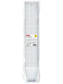 Стаканы одноразовые OfficeClean 200мл, набор 50шт., ПС, прозрачные, хол/гор