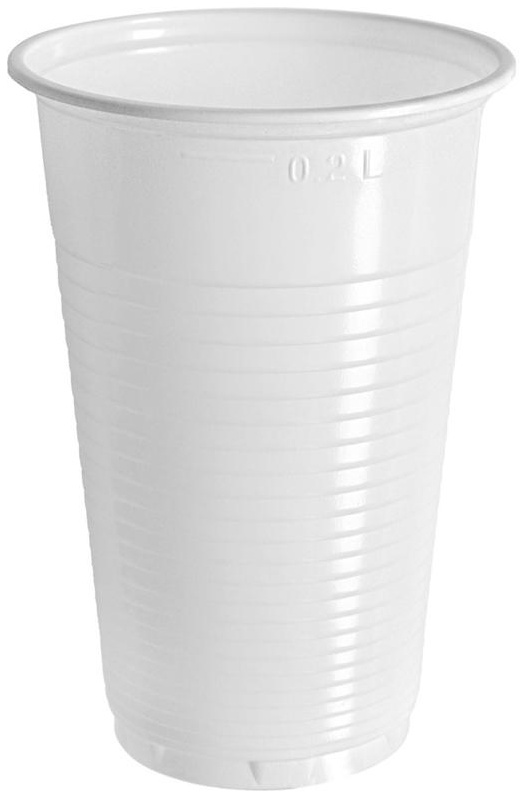Стаканы одноразовые OfficeClean 200мл, набор 100шт., бюджет, ПП, белые, хол/гор