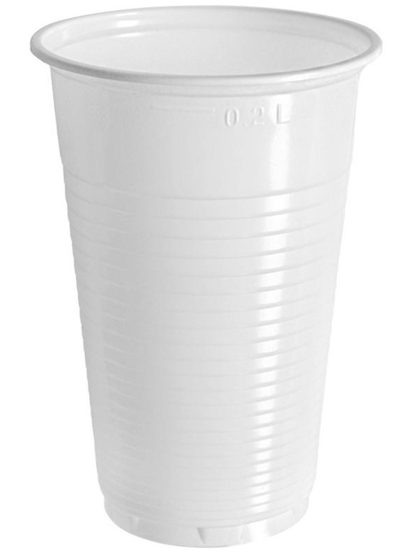 Стаканы одноразовые OfficeClean 200мл, набор 100шт., бюджет, ПП, белые, хол/гор