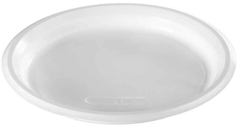 Тарелки одноразовые OfficeClean, набор 100шт., ПП, белые, бессекционные, 22см