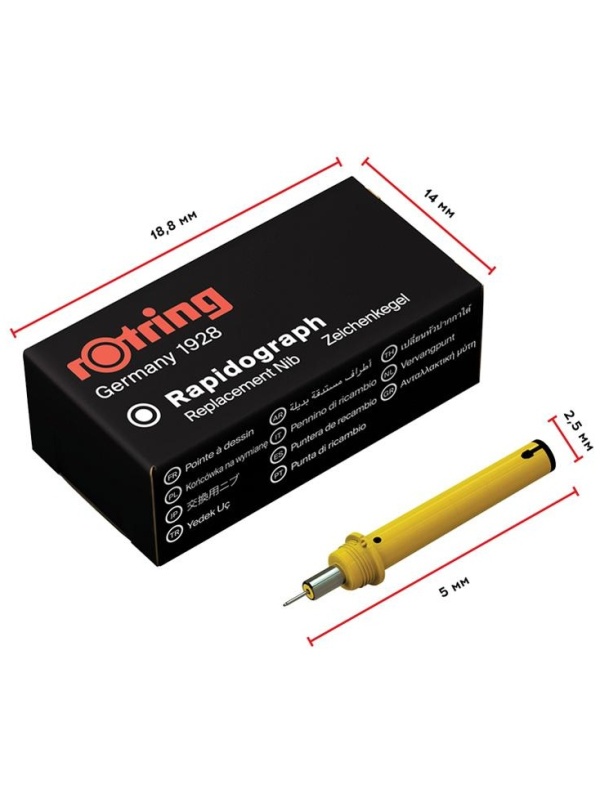Пишущий элемент для рапидографа Rotring 0,35мм, картон. упаковка